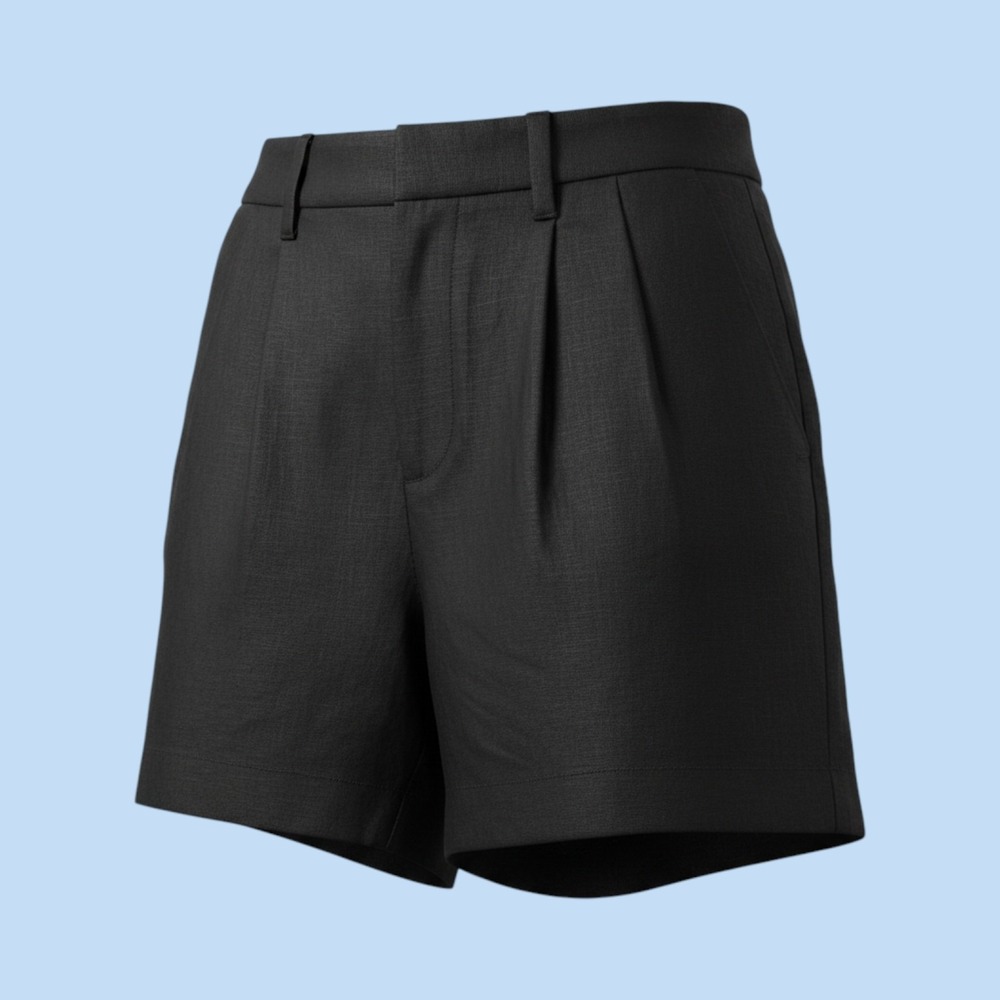 Express Women Black Linen‎ Blend Pleated Dress Shorts High Waist Size 8 NEW